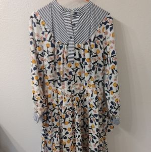 Eloquii floral and striped plus size dress